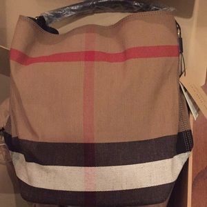 Burberry canvas check Ashby hobo bag